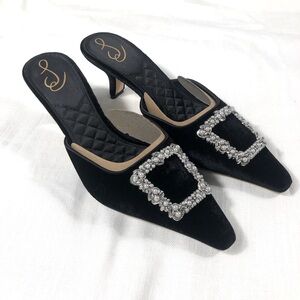 Sam Edelman velour jewel embellished pointed toe mule EUC 2665